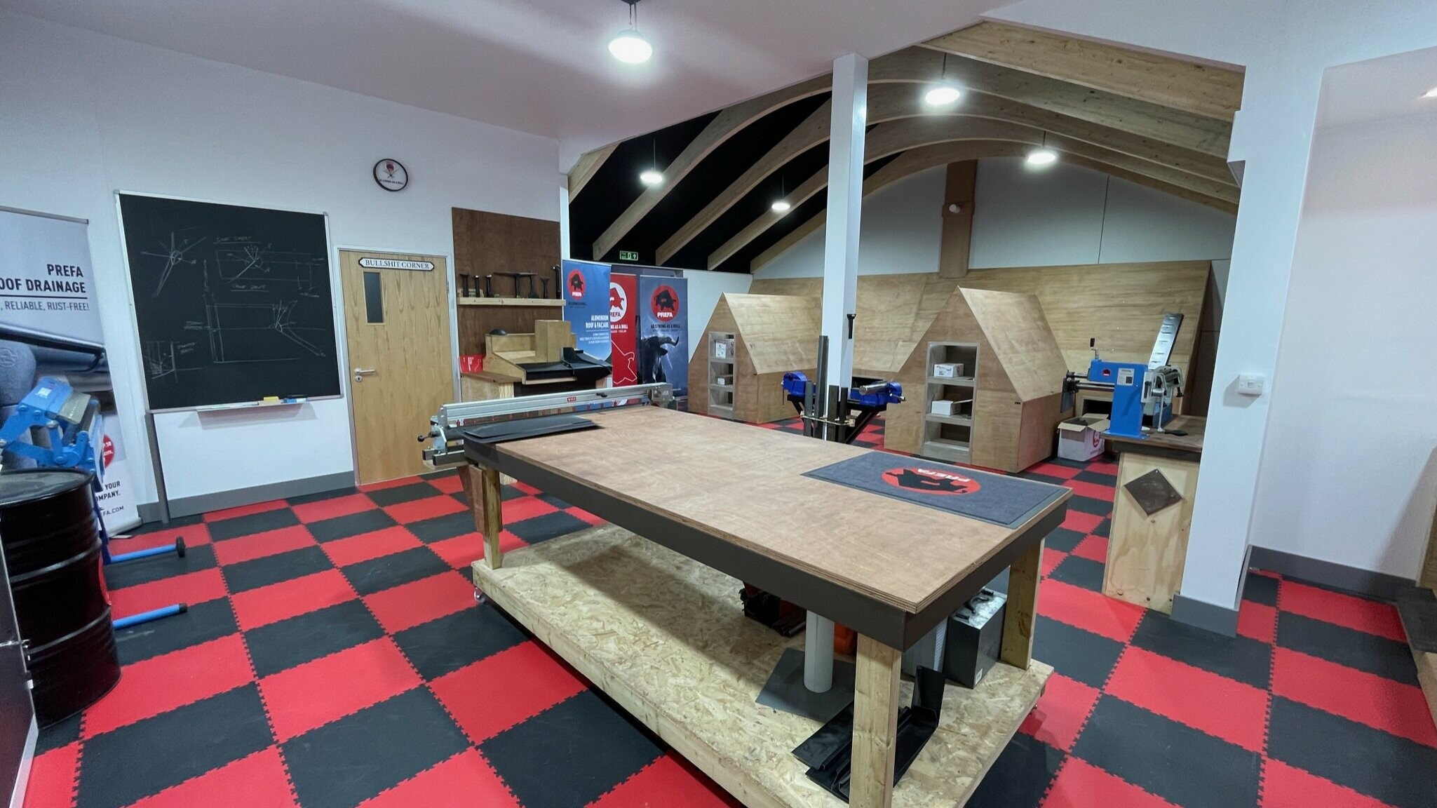 Photograph of an interior of the newly opened PREFA Academy in the UK.
