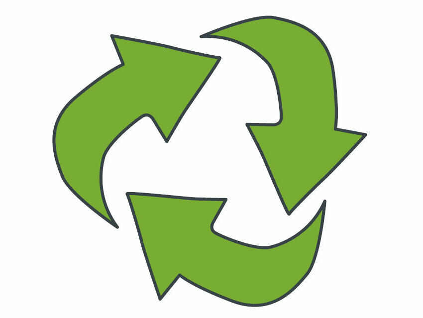 Recycling symbol consisting of 3 interlocking arrows - symbolises the PREFA recycled aluminium