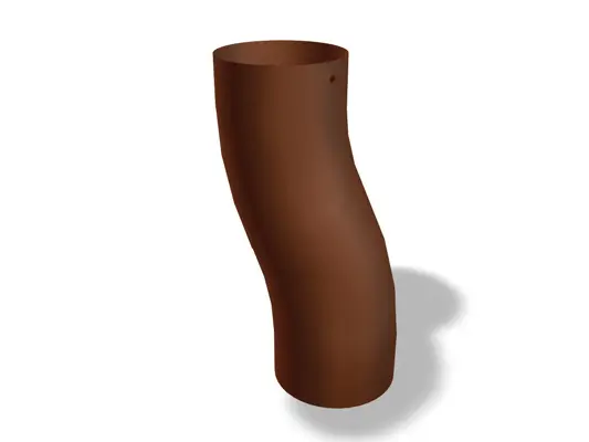 PREFA swan neck, available in sizes Ø 80, 100, 120 and 150 mm, enables flexible and stable installation of pipes in roof drainage and façade systems.