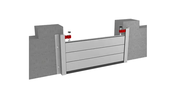 The mobile PREFA flood protection made of aluminium - it protects your home quickly and easily.