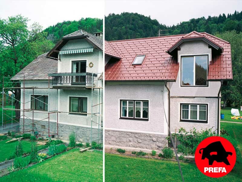 Old roof shortly before it was renovated with PREFA shingle