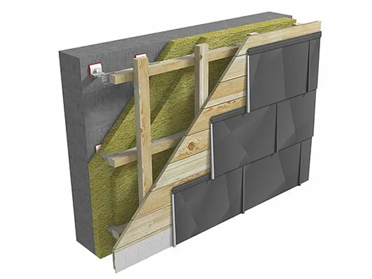 Installation of FX.12 façade panel on fully supported substrate