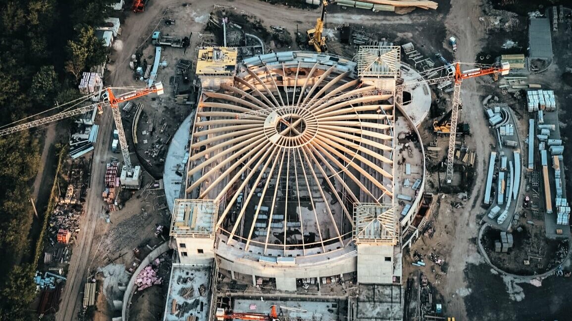 A bird´s eye view of the biggest laminated cupola in Hungary