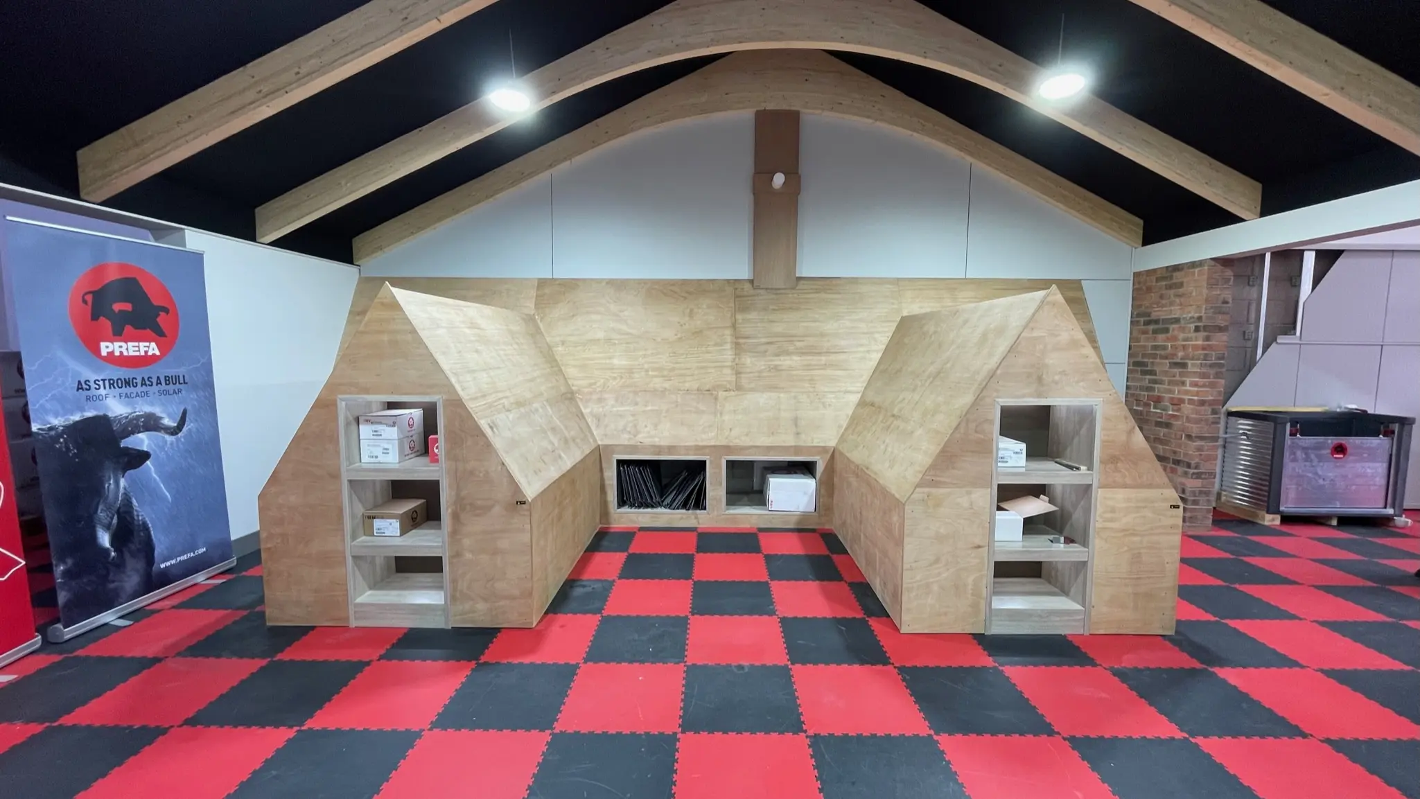 Photograph of an interior of the newly opened PREFA Academy in the UK.
