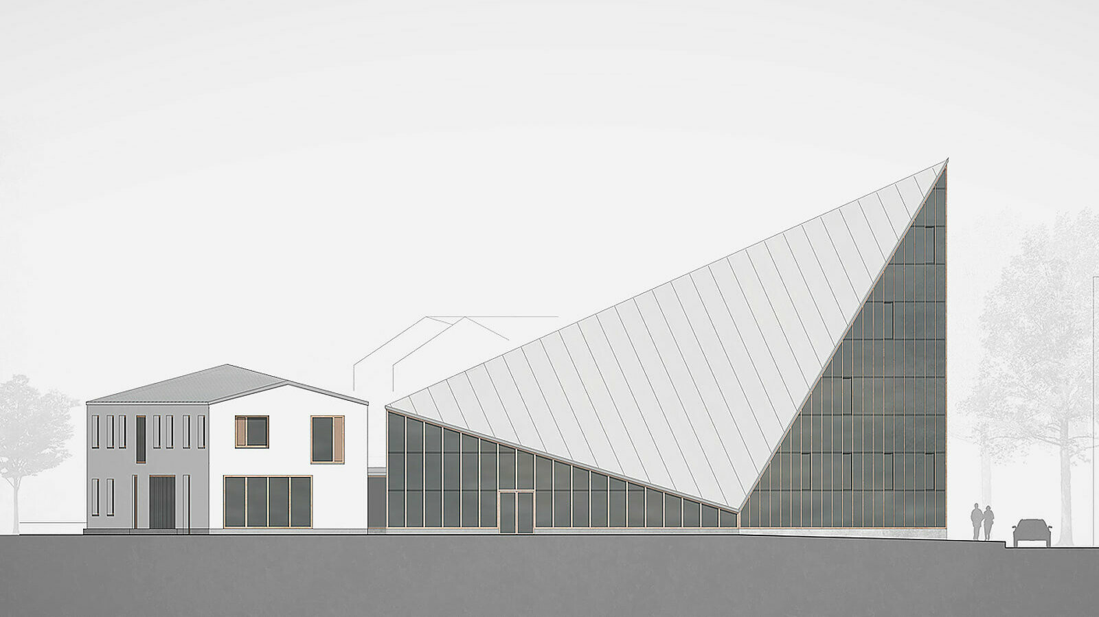 Design of St. Stephen's Church in Cologne, roofed in Prefalz P.10 dark grey