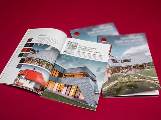 Order a brochure – aluminium roof systems -–PREFA, the roof as strong as a bull!